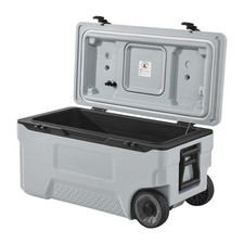 Portable Cooler 74 QT Hard Wheeled Cooler 120 Can Capacity with Cup Holder Coolers price