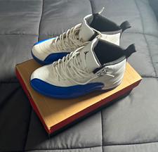 Jordan Unisex Kids High Top Leather Sneaker Lace-Up White/Blue US 7 Unisex Children's Casual Shoes price