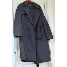 Garrison Collection Mens 42R Black All Weather Trench Coat American Apparel Inc Long Coat price
