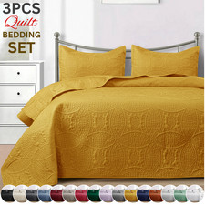 Luxury Bedspread Set 3 Piece Quilted Coverlet Bed Throw Queen King Size Bedding Bedspread price
