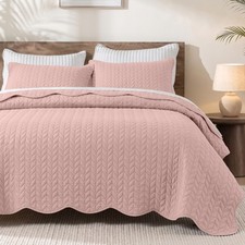3-Piece Cal King Bedspread Set Embossed California King Quilted Coverlet Bedding Bedspread price