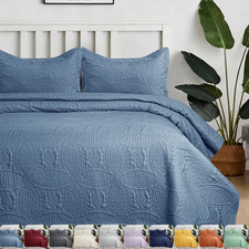 Luxury Bedspread Set 3 Piece Quilted Coverlet Bed Throw Queen King Size Bedding Bedspread price