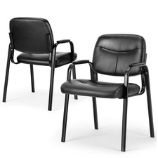 Office Guest Chair 1/2 Leather Waiting Room Padded Arm Conference Lobby No Wheel Office Waiting Chair price