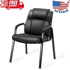 Faux Leather Waiting Room Chair, Office Guest Chair with Padded Arms Office Waiting Chair price