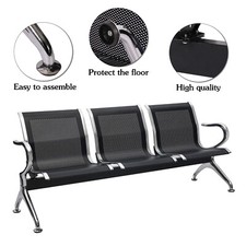Heavy Duty 3-Seat Airport Office Waiting Chair Salon Bench Seat Black Office Waiting Chair price