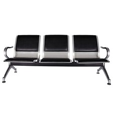 3-Seat Heavy PU Leather Barber Airport Waiting Room Chair Reception Office Bench Office Waiting Chair price
