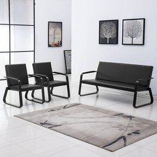 3 SETS Waiting Room Conference Chairs w/ Leather & Metal Frame for Office Guest Office Waiting Chair price