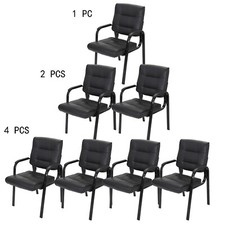1/2/4 PCS Leather Guest Chair Reception Chairs Waiting Room Office Desk Black Office Waiting Chair price
