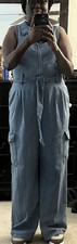 Universal Thread Women's Denim Cargo Jumpsuit Sleeveless Overalls Belt Loop 16 Women's Jumpsuit and Dungarees price