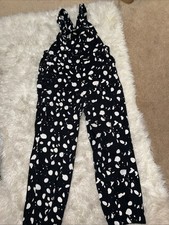 Lucy & Yak Overalls Black White Organic Dungarees Jumpsuit M US 10 Long (UK14L) Women's Jumpsuit and Dungarees price