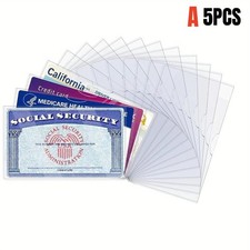 5-Pack Medicare Holder Protector Sleeves Clear PVC For All Cards Unisex Card Holder price