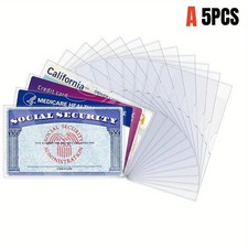 5-Pack Medicare Holder Protector Sleeves Clear PVC For Credit Card Business Card Unisex Card Holder price