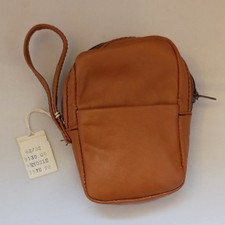 Unbranded Boutique Double Sided Raw Leather Utility Wristlet Original Store Tag Unisex Card Holder price