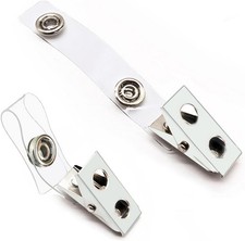 100Pcs Premium Metal Badge Clips with Clear PVC Straps ID Card Holders Unisex Card Holder price
