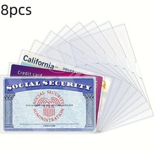 8-Pack Medicare Holder Protector Sleeves Clear PVC For Credit Card Business Card Unisex Card Holder price