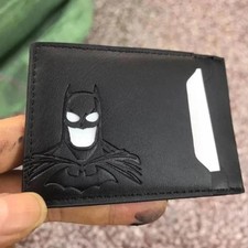 Personalized Leather Bat Wallet Superhero Mask Card Holder Heroic ID Wallet Unisex Card Holder price