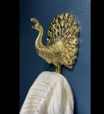 Peacock Antique Style Gold Brass Towel Cloth Key Cap Bathrobe Wall Hook Hanger Bathrobe Hanger price