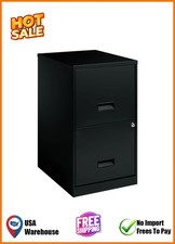 Space Solutions 18" Deep 2 Drawer Letter Width Vertical File Cabinet, Black -NEW Filing Cabinet price