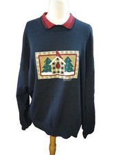 Vintage PS Originals Christmas Sweatshirt Cardinal Pine Trees Winter Scene 2XL T-Shirt & Sweatshirt (Outdoor) price