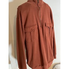 Magellan Sportswear Mens Medium Rust Orange 1/4 Zip Pullover Cotton Sweatshirt T-Shirt & Sweatshirt (Outdoor) price
