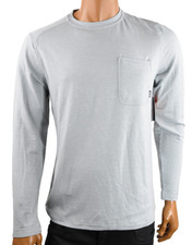 Bass Outdoor Mens T-Shirt New M Gray Pocket Crew Neck Long Sleeves Sweatshirt T-Shirt & Sweatshirt (Outdoor) price