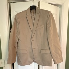 Calvin Klein Men's Beige Polyester Satin Slim Fit 2-Button Suit Jacket 40 Men's Suit price