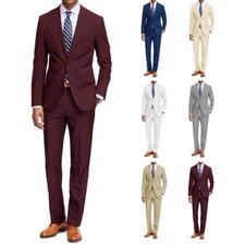 Men's Two Piece Classic Regular Fit Suits Jacket and Pant 2 Piece Set Men's Suit price