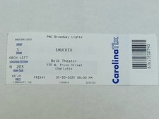 Shucked Belk Theater Play Ticket Stub Old Used May 30, 2025 Charlotte NC N 203 Theater - Play price