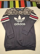 Adidas girls sweatshirt size L 13-14 navy trefoil logo floral print casual Girls' Sweatshirt price