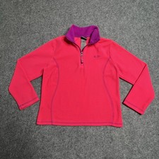 Champion Kids Youth Girls Quarter Zip Lightweight Fleece Pullover Pink Size 6 Girls' Sweatshirt price