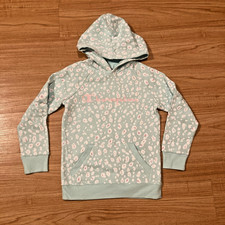 Champion Girls Youth S Sweatshirt Hoodie Animal Print Fleece Long Sleeve Blue Girls' Sweatshirt price