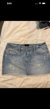 Aeropostale Juniors Distressed Denim Mini Skirt 3/4 Jeans / Denim Skirt price