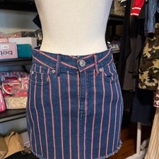 American Eagle Outfitters Super Stretch Striped Denim Mini Skirt Jeans / Denim Skirt price