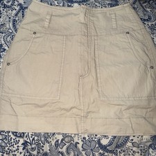 Calvin Klein Jeans Beige Cargo Mini Skirt XS Cotton Denim Button Closure Jeans / Denim Skirt price