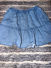 American Eagle Blue Denim Skater Skirt, Pull-On Elastic Waist Ruffle, Women’s S Jeans / Denim Skirt price