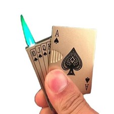 Refillable Green Flame Butane Poker Playing Card Deck Cigarette Lighter Lighter price