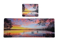 Lake Sunset XXL Mouse Pad / Desk Mat 32" x 12" And Matching Small Mouse Pad Set Desk Pad Set price