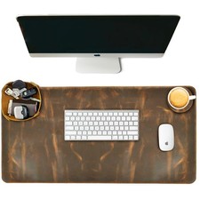Genuine Leather Desk Mat for Desktop & Laptop with Tray & Coaster-32x16 Inch Desk Pad Set price