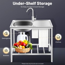 Stainless Steel Outdoor Kitchen Sink with Faucet Hand Washing Station Commercial Sink price