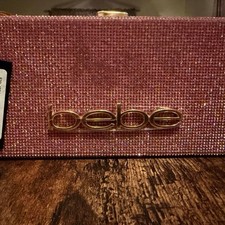 bebe Pink Rhinestone Hard-Case Clutch Bag Clutch Bag price
