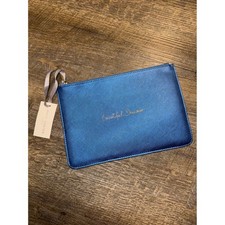 Katie Loxton Beautiful Dreamer Perfect Pouch Metallic Blue Vegan Leather Clutch Clutch Bag price