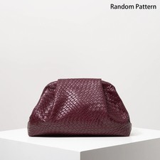 Vintage Woven Leather Clutch Bag Burgundy Large Capacity Women Evening Purse Clutch Bag price