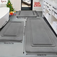 3PCS Memory Foam Bathroom Rug Absorbent Bath Mat Set Small Large and Door Rug US Bathroom Rug price