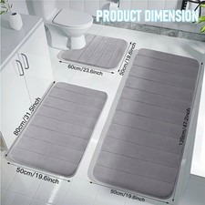 3PCS Memory Foam Bathroom Rug Absorbent Bath Mat Set Small Large and Door Rug US Bathroom Rug price