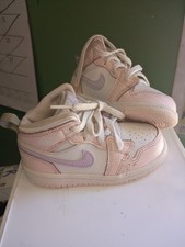 Nike Air Jordan 1 Mid toddler sneakers pastel pink and white Baby Shoes price