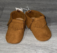 Old Navy Brown Faux Suede Fringe Moccasin Slip-On Non-Slip Baby 12-18M Baby Shoes price