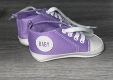 Purple White Canvas Lace-Up Low Top Baby Sneakers Casual Unisex Size 2 7-12M Baby Shoes price