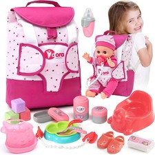 Baby Doll Accessories Playset, Baby Doll Care Toys with Changing Bag Backpack... Baby Care Bag price
