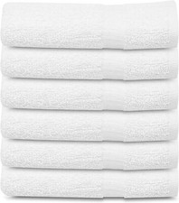 Bath Towels 6 Pack "22x44"  White Cotton Towel Set Bath Pool Gym Towels Beach Bath Towel price