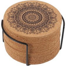 Coasters for Drinks 12 pcs Absorbent Cork Coasters with Flower Pattern Coaster price